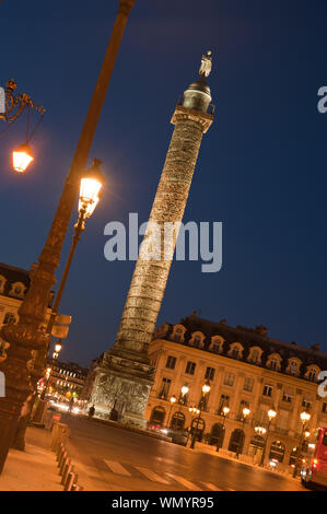 Place Vendôme Die fünf ist der königlichen "Plätze" von Paris und liegt inmitten der Stadt zwischen der Pariser Oper und im dem Tuileriengarten Banque D'Images