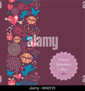 Bonne Saint Valentin carte postale Illustration de Vecteur