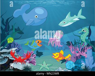 Vie sous-marine Illustration de Vecteur