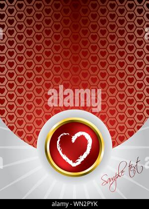 Carte de souhaits coeur lumineux Illustration de Vecteur