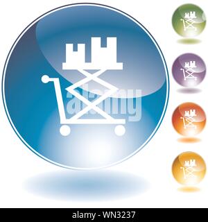 Icône du panier de levage à plat Illustration de Vecteur