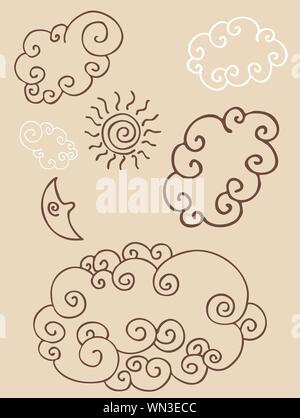 Ensemble de nuages Illustration de Vecteur