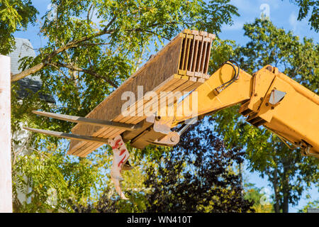 Un modèle de répétition solive en chariot élévateur stacker loader une nouvelle construction Banque D'Images