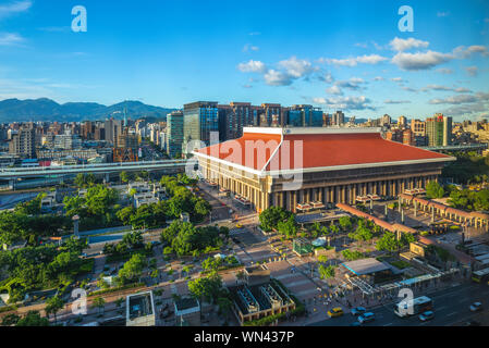 Vue aérienne de la gare principale de Taipei, Taiwan Banque D'Images