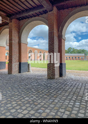 Le Grand Hornu, ancien complexe minier de charbon industriel et de l'entreprise Ville de l'Hornu, près de Mons, en Belgique. Il a été construit par Henri de Gorge en 1810 Banque D'Images