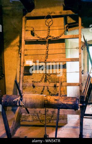 La mise en œuvre de la torture dans le donjon du château de Prague (Prazsky Hrad). Prague République tchèque. Banque D'Images