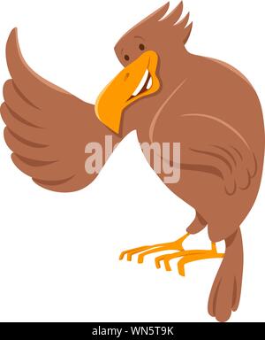 Cartoon Illustration de Eagle Bird Funny Wild personnage animal Illustration de Vecteur