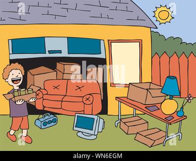 Vente de garage Illustration de Vecteur