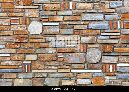 Mosaïque murale à partir de la texture de grès multicolores Banque D'Images