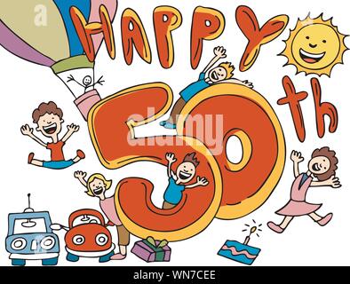 Joyeux anniversaire - 50e Illustration de Vecteur