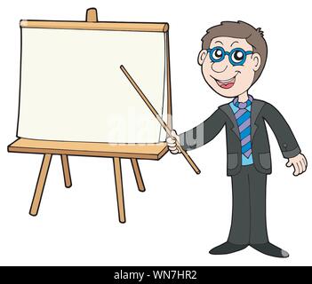 Businessman avec table Illustration de Vecteur