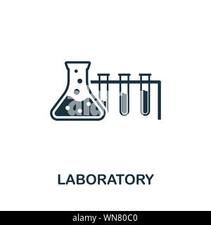 Symbole de l'icône de laboratoire. Signe de la biotechnologie créative collection d'icônes. Pourvus d''une télévision et d'ordinateur pour l'icône de laboratoire mobile Banque D'Images