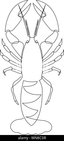 Illustration du homard dessiné par une ligne. Style minimaliste vector illustration Illustration de Vecteur