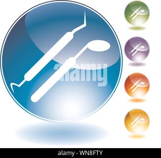 Outil de l'icône de cristal dentaire Illustration de Vecteur