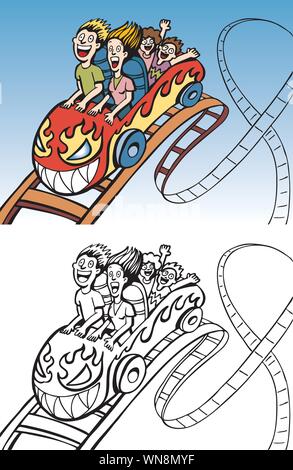 Rollercoaster ride Illustration de Vecteur