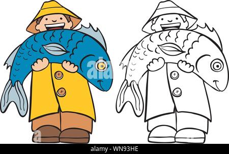 Pêcheur Illustration de Vecteur