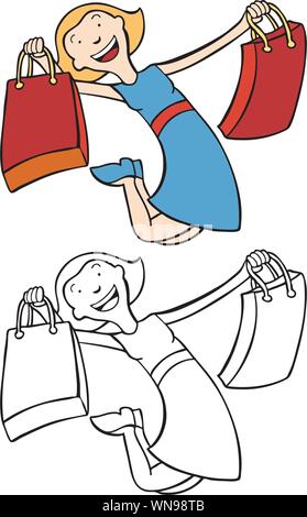 Shopping de fille Illustration de Vecteur
