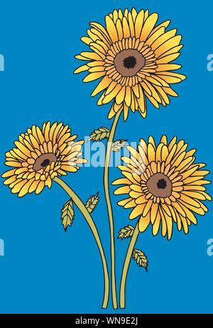 Tournesols Illustration de Vecteur