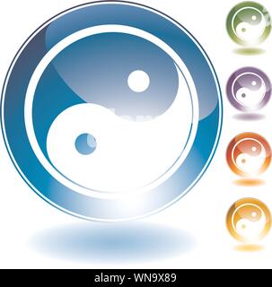 Yin Yang icône Illustration de Vecteur