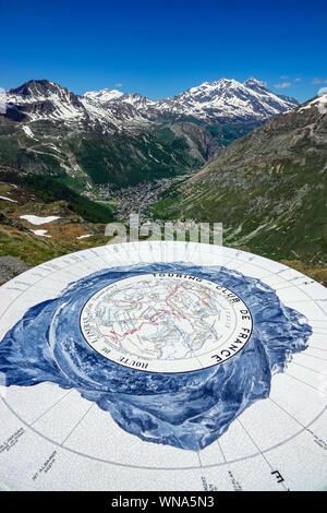 Val d'Isère et de point de vue, le Col de l'Iseran, col haut, l'été Banque D'Images