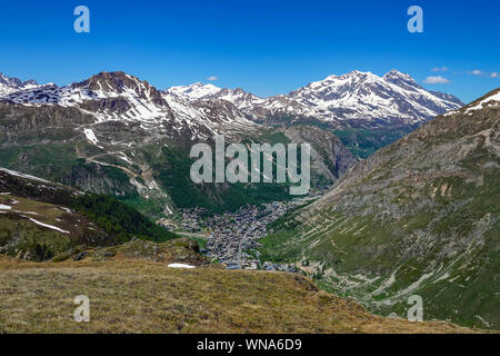 Val d'Isère et de point de vue, le Col de l'Iseran, col haut, l'été Banque D'Images