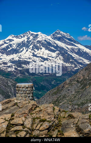 Val d'Isère et de point de vue, le Col de l'Iseran, col haut, l'été Banque D'Images