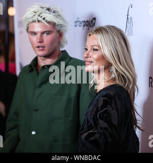 MANHATTAN, NEW YORK CITY, NEW YORK, USA - 05 SEPTEMBRE : Jordanie Barrett et Kate Moss arrivent à tous les jours du banc avant 2019 Fashion Media Awards tenue au Rainbow Room au Rockefeller Center le 5 septembre 2019 à Manhattan, New York City, New York, United States. (Photo par Xavier Collin/Image Press Office) Banque D'Images