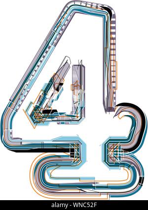 Illustration de la police numéro 4 Illustration de Vecteur