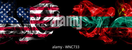 États-unis d'Amérique, USA vs la Transnistrie historique concept abstrait la paix fume des drapeaux. Banque D'Images