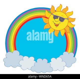 Lunettes de soleil en cercle arc-en Illustration de Vecteur