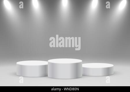 Plate-forme réaliste, podium ou le piédestal de projecteurs Illustration de Vecteur