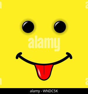 Sourire émoticône avec timon sur fond jaune. Vector illustration Illustration de Vecteur