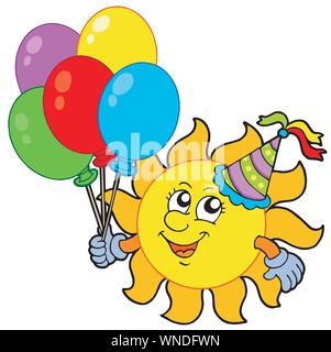 Bien parti avec des ballons Illustration de Vecteur