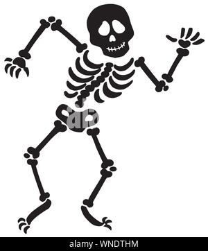 Silhouette squelette danse Illustration de Vecteur