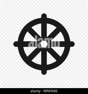 Dharmachakra / Roue du Dharma - un symbole du bouddhisme. Vector illustration . Modèle pour votre conception Illustration de Vecteur