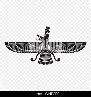 Faravahar. Symbole du Zoroastrisme. Vector illustration . Modèle pour votre conception Illustration de Vecteur