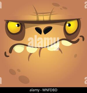 Zombie Cartoon face. Halloween monster Vector Illustration de Vecteur