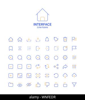 Fine ligne moderne télévision icones pour site web et app design 069 Illustration de Vecteur