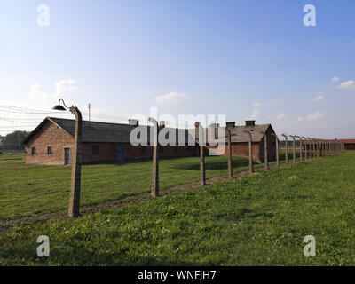 Auschwitz II - Birkenau camp de concentration et en Pologne, le 29 août 2019. Banque D'Images