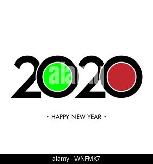 Bonne année 2020, logo design Texte Vector illustration Illustration de Vecteur