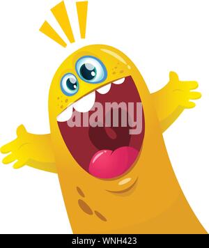 Cartoon monster blob jaune. Vector illustration Halloween de Monster Illustration de Vecteur