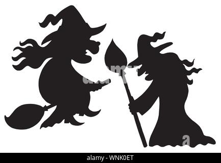 Silhouettes de sorcières Illustration de Vecteur