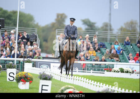 Stamford, au Royaume-Uni. 06 Sep, 2019. Vendredi 6 septembre 2019. Land Rover Burghley Horse Trials, Stamford, Lincolnshire UK. La phase de dressage de 2 jour 4. Johan Lundin équitation esprit moi Crédit : Julie Priestley/Alamy Live News Banque D'Images