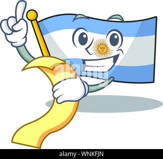 Avec l'Argentine drapeau menu caractère pliée au-dessus de table Illustration de Vecteur