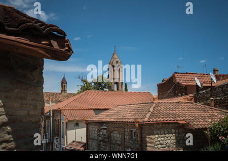 Sighnaghi vue panoramique, région de Kakheti de Géorgie. Un endroit populaire parmi les touristes. Ville de l'amour et du vin Banque D'Images