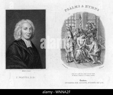 ISAAC WATTS (1674-1748) Ministre Chrétien Anglais et compositeur de l'hymne Banque D'Images