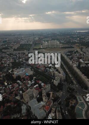 La ville de Bucarest Roumanie sites drone Banque D'Images