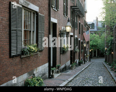 Acorn Street à Boston Banque D'Images