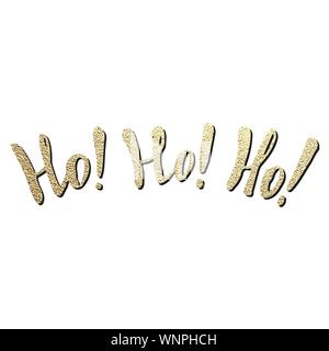 Lettres d'or de Noël - ho. Cute clip art dessiné à la main pour les vacances d'hiver. Vector illustration pour les cartes de vœux, des bannières, des invitations de partie. Illustration de Vecteur