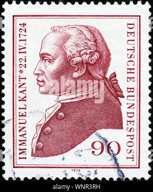 Portrait d'Emmanuel Kant sur timbre roumain Banque D'Images